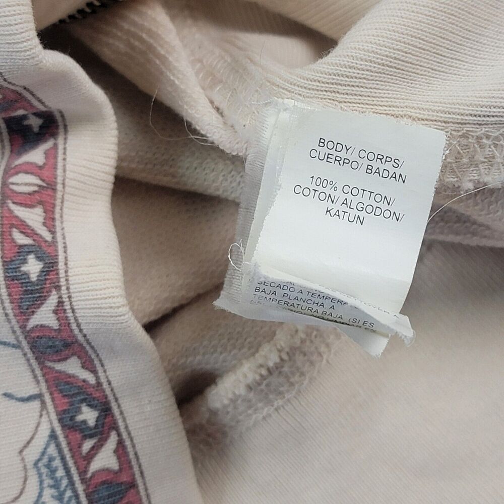 Lucky Brand Cream Hoodie with Burgundy & Sage Paisley Print - Picture 8 of 11